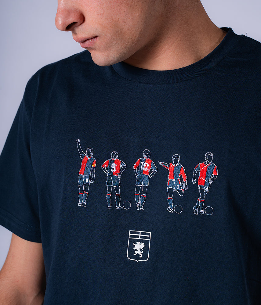 90'S LEGENDS T-shirt ricamata Genoa x Kappa x Tacchettee