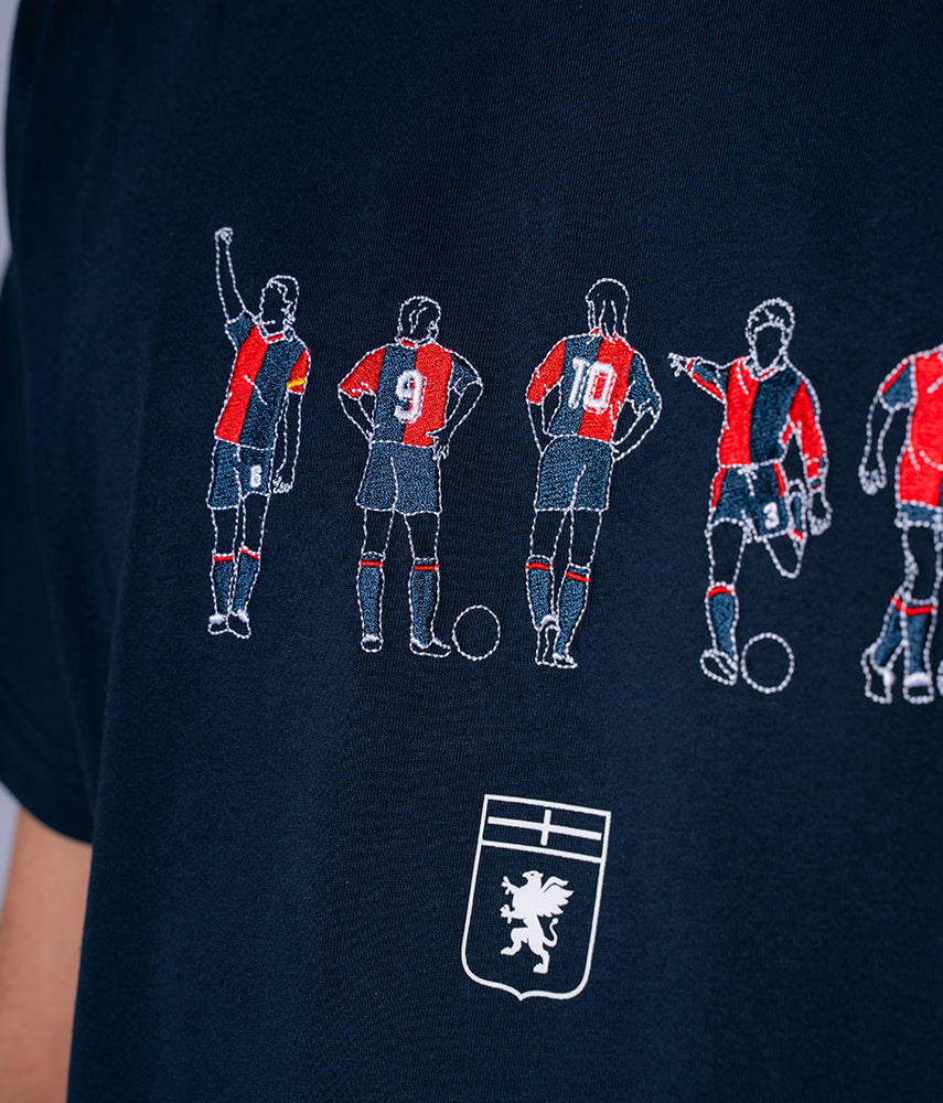 90'S LEGENDS T-shirt ricamata Genoa x Kappa x Tacchettee