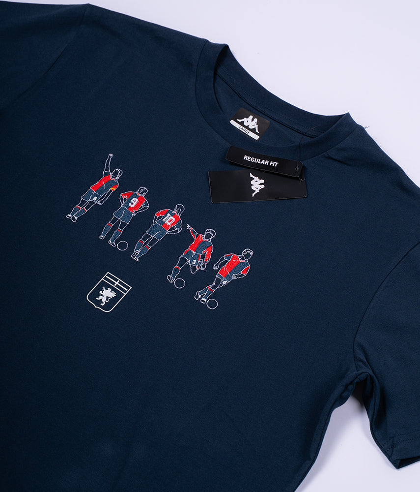 90'S LEGENDS T-shirt ricamata Genoa x Kappa x Tacchettee