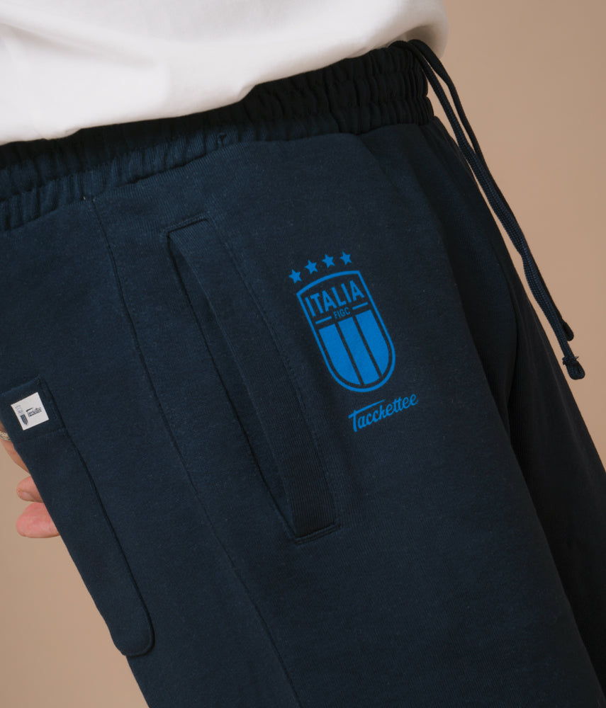 BLU MARINA Tacchettee x Italia FIGC Pantalone stampato