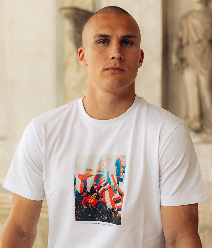 QUANDO IN CIEL... T-shirt stampata Genoa x Kappa x Tacchettee