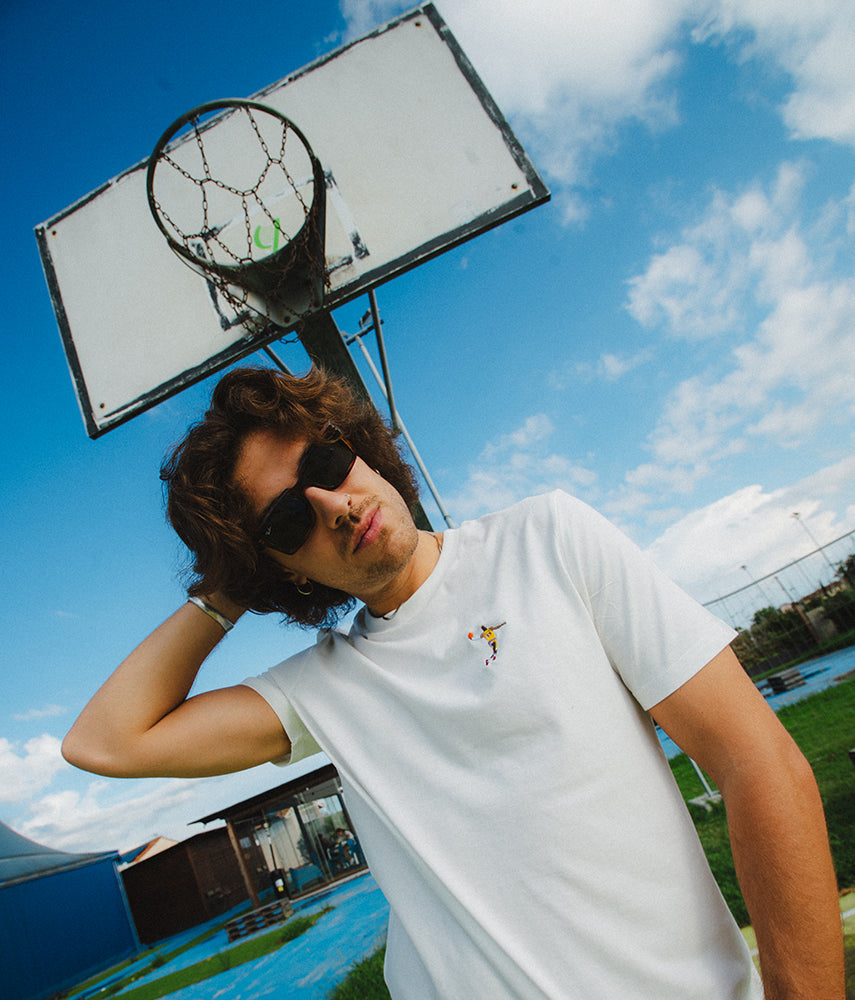 KING JAMES T-shirt ricamata