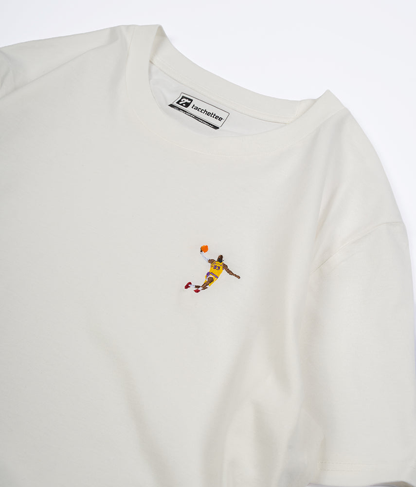 KING JAMES T-shirt ricamata