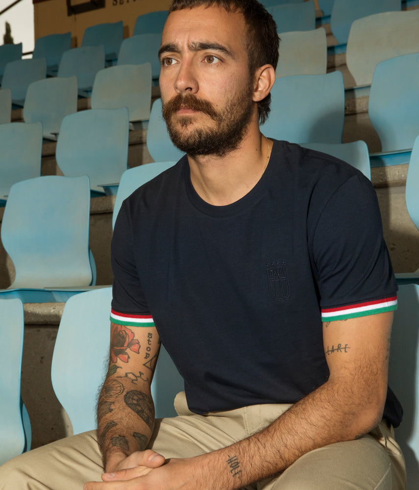 1982 CIELO AZUL Tacchettee x Italia FIGC Cap'n'sew T-shirt