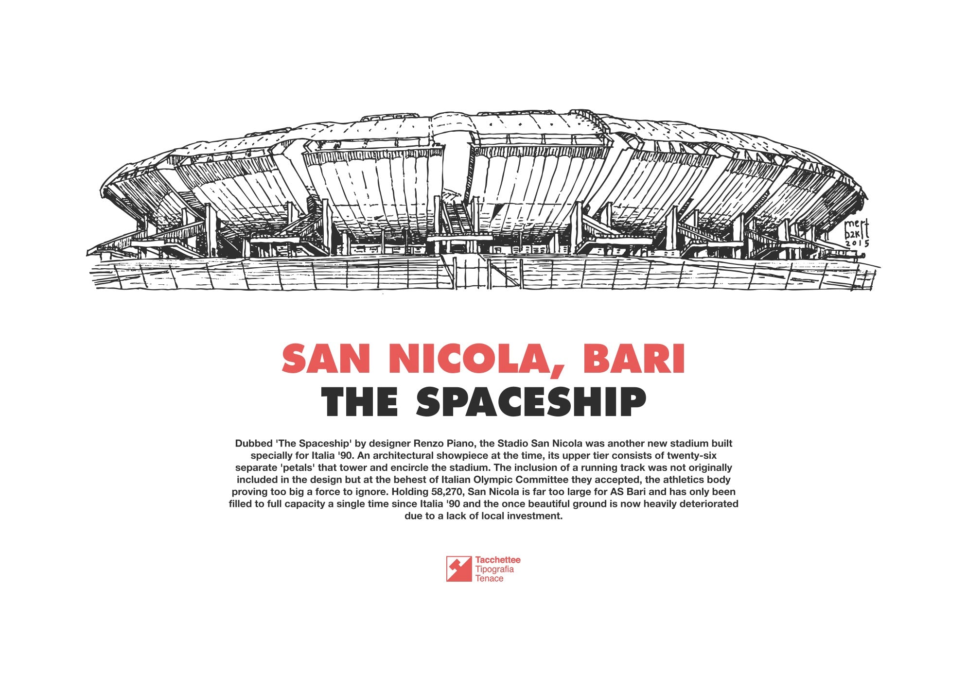 S. Nicola, Bari MUNDIAL x Tacchettee Poster 70x50cm