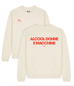 ALCOOL DONNE MACCHINE Felpa girocollo oversize - Crema