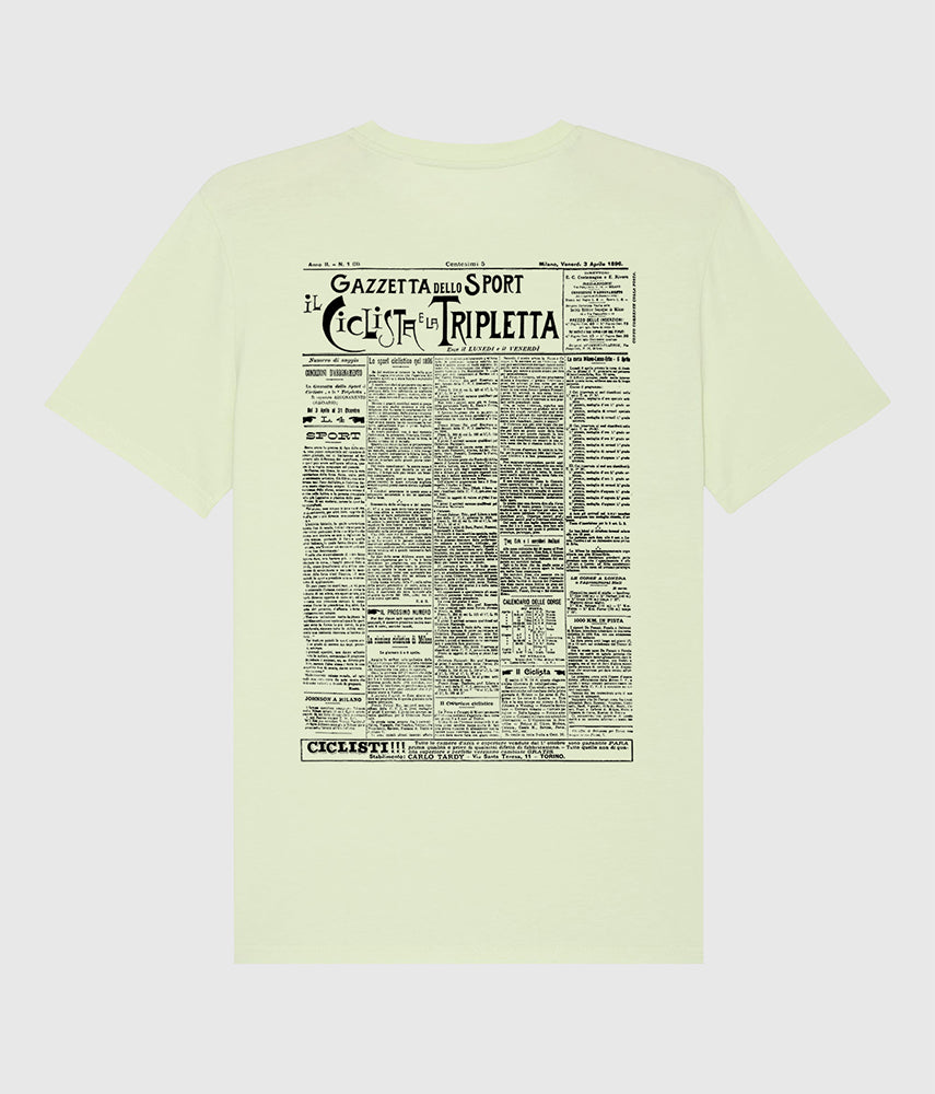 IL CICLISTA & LA TRIPLETTA Tacchettee X La Gazzetta dello Sport T-shirt stampata