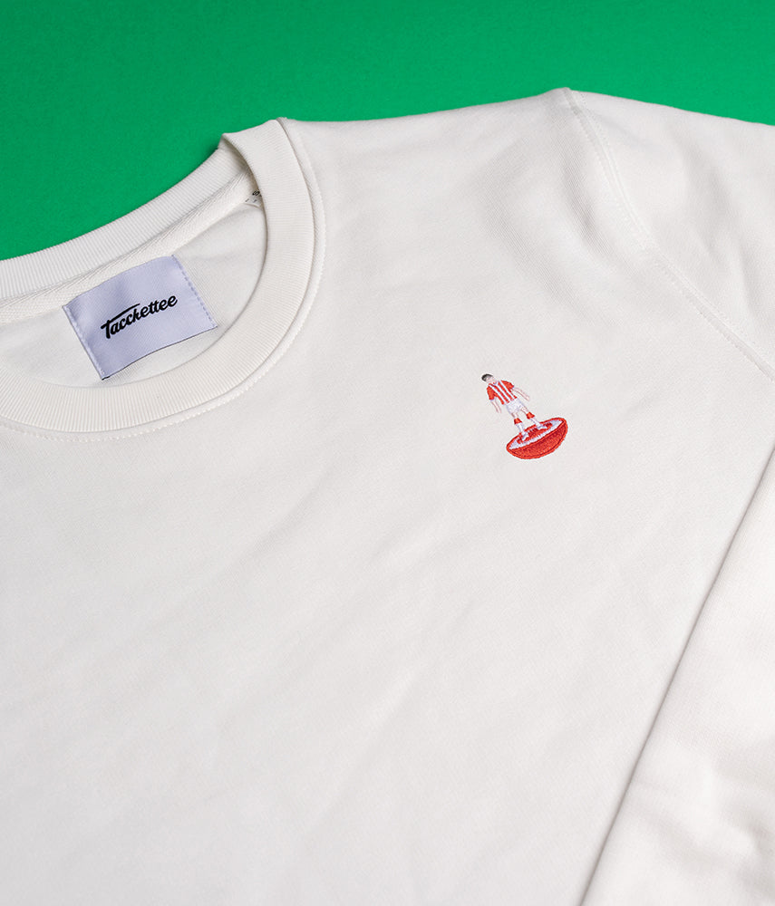 WHITE AND RED TABLE FOOTBALL Crewneck Sweatshirt