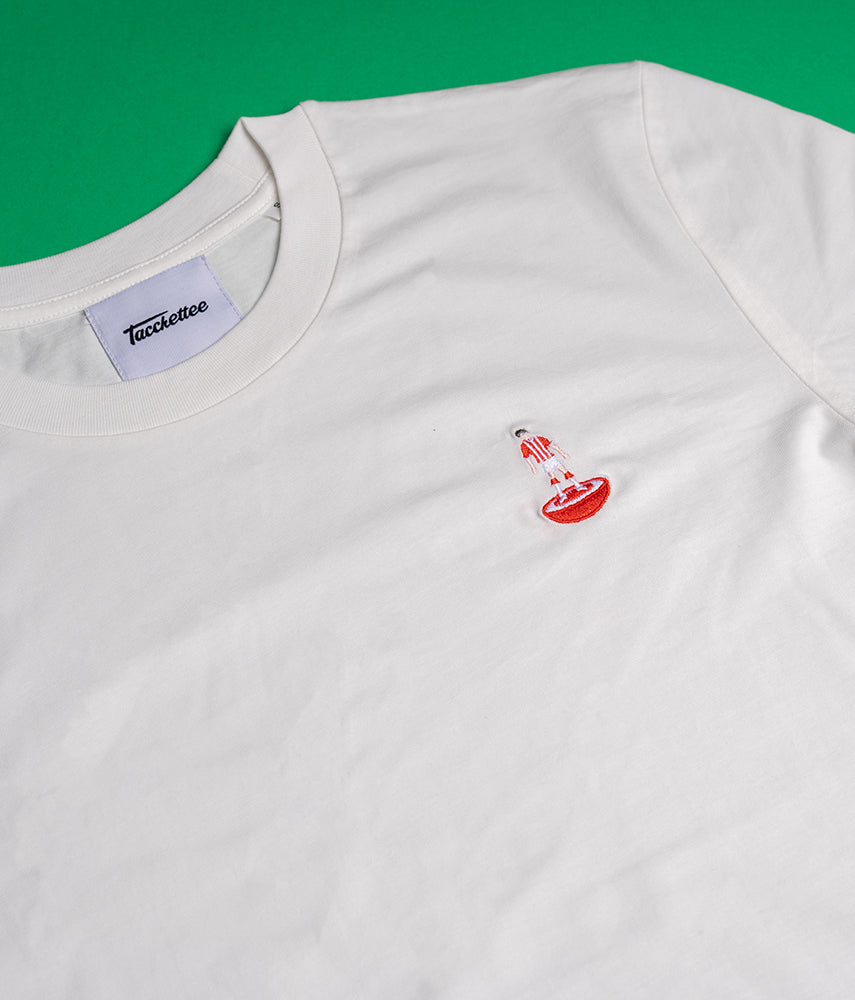 RED AND WHITE TABLE FOOTBALL Embroidered T-shirt