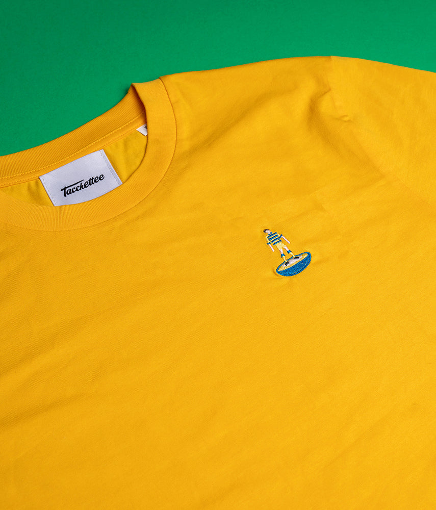 FOOTBALL TABLE YELLOW AND BLUE Embroidered T-shirt