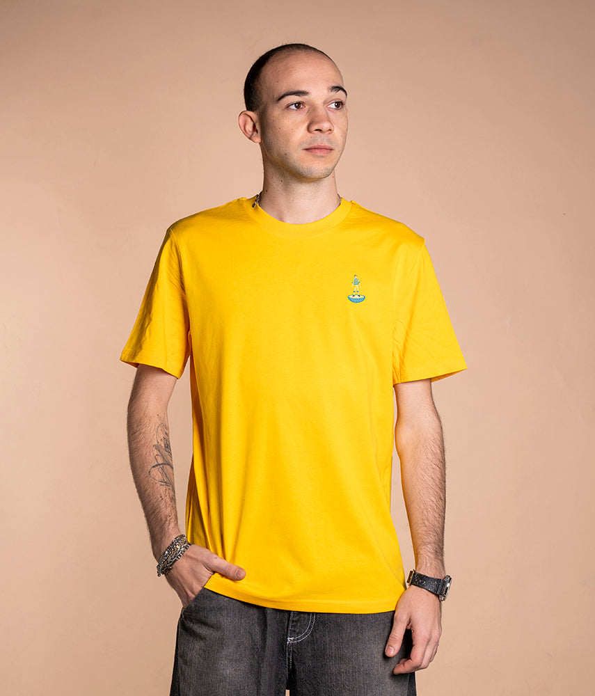 FOOTBALL TABLE YELLOW AND BLUE Embroidered T-shirt