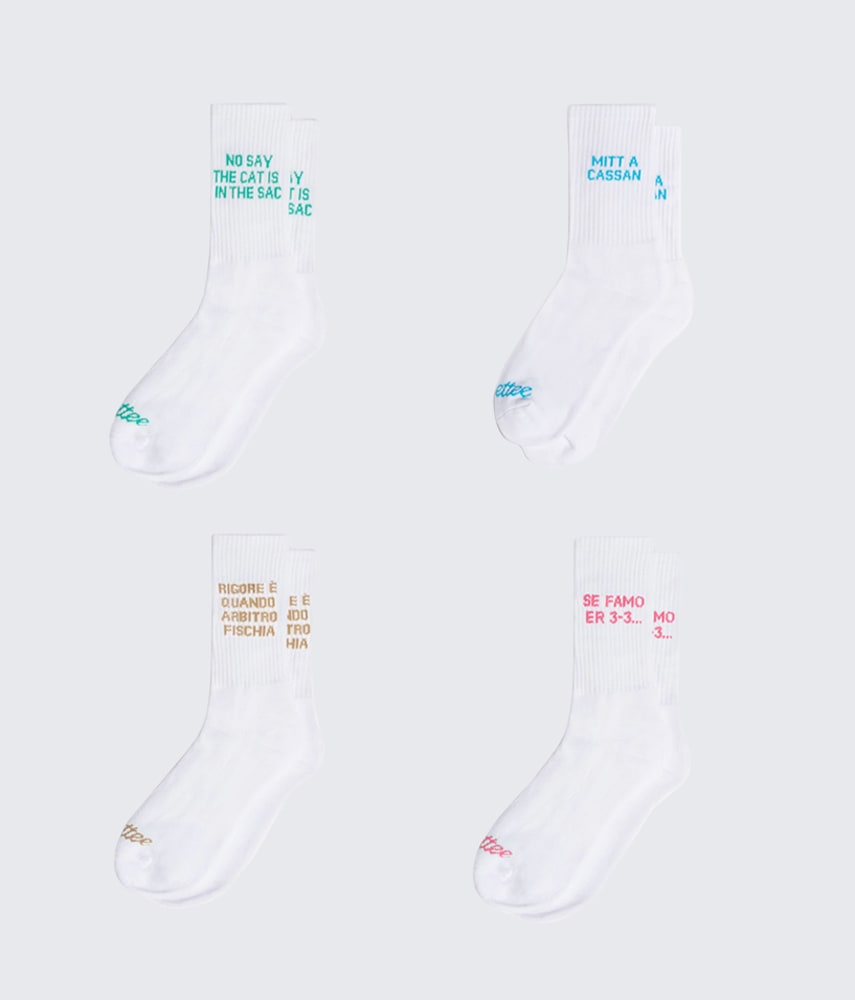 LA CALZE DEL MISTER x4 Calzini Pack Bianco - Tacchettee