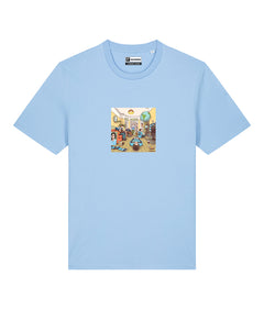 DEFINITELY BIANCOCELESTE T-shirt stampata