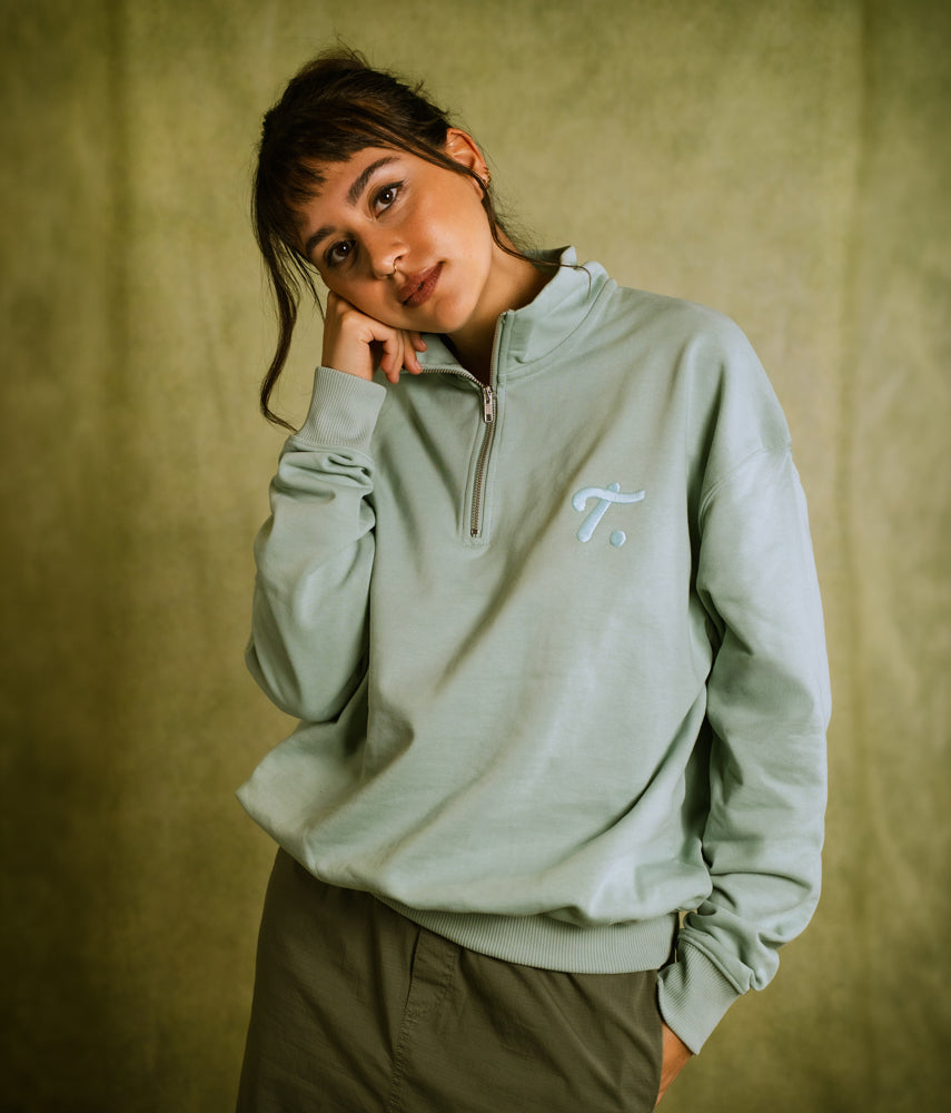 THE "T" Felpa mezza zip