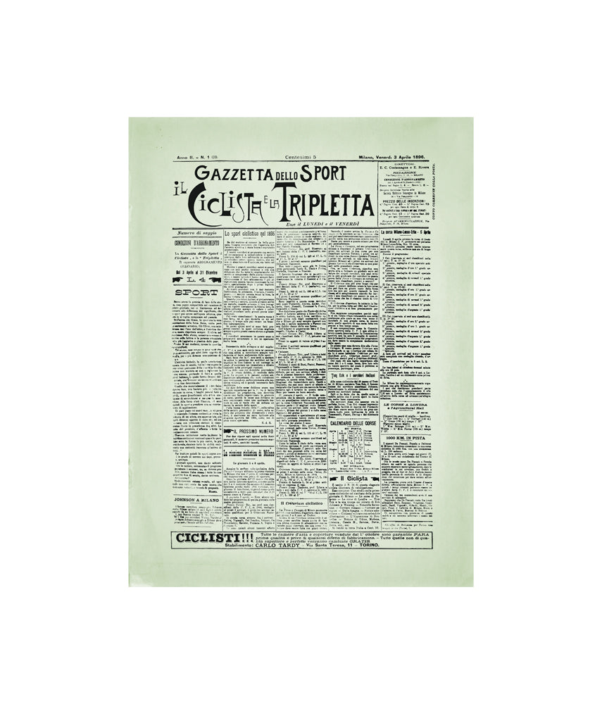 IL CICLISTA & LA TRIPLETTA Tacchettee X La Gazzetta dello Sport T-shirt stampata