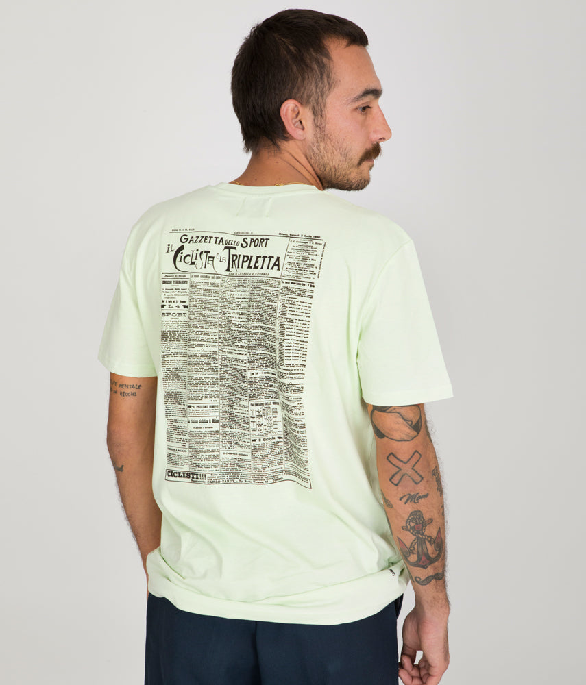 IL CICLISTA & LA TRIPLETTA Tacchettee X La Gazzetta dello Sport T-shirt stampata