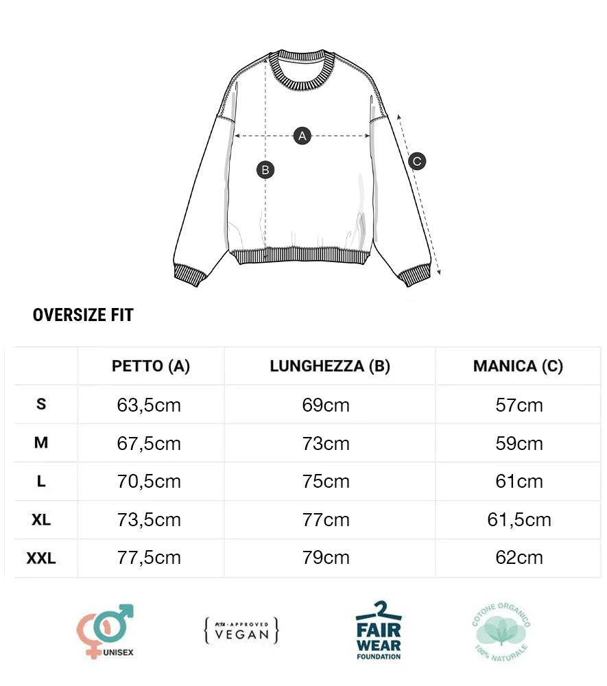 SPERPERATO Felpa girocollo oversize
