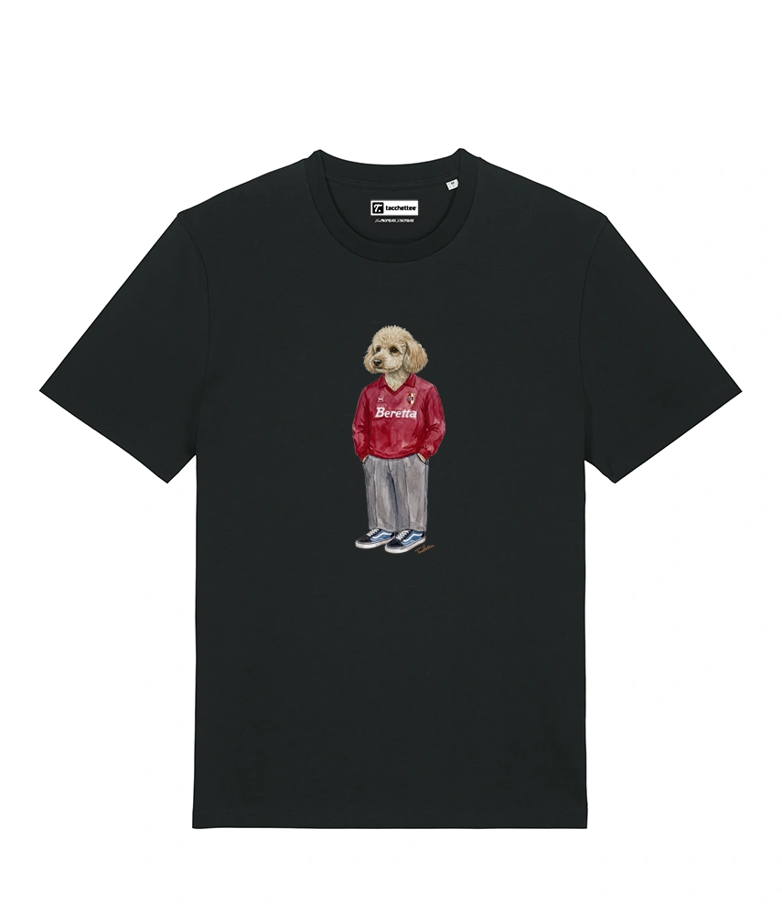 IL BARBONCINO CALCIATORE T-shirt - Nero - Granata