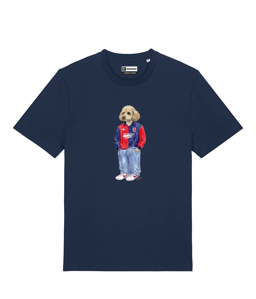 IL BARBONCINO CALCIATORE T-shirt - Blu Navy - Casteddu