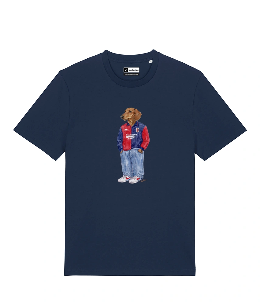 IL BASSOTTO CALCIATORE T-shirt - Blu Navy - Casteddu