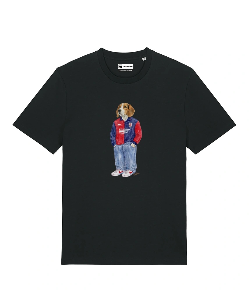 IL BEAGLE CALCIATORE T-shirt - Nero - Casteddu