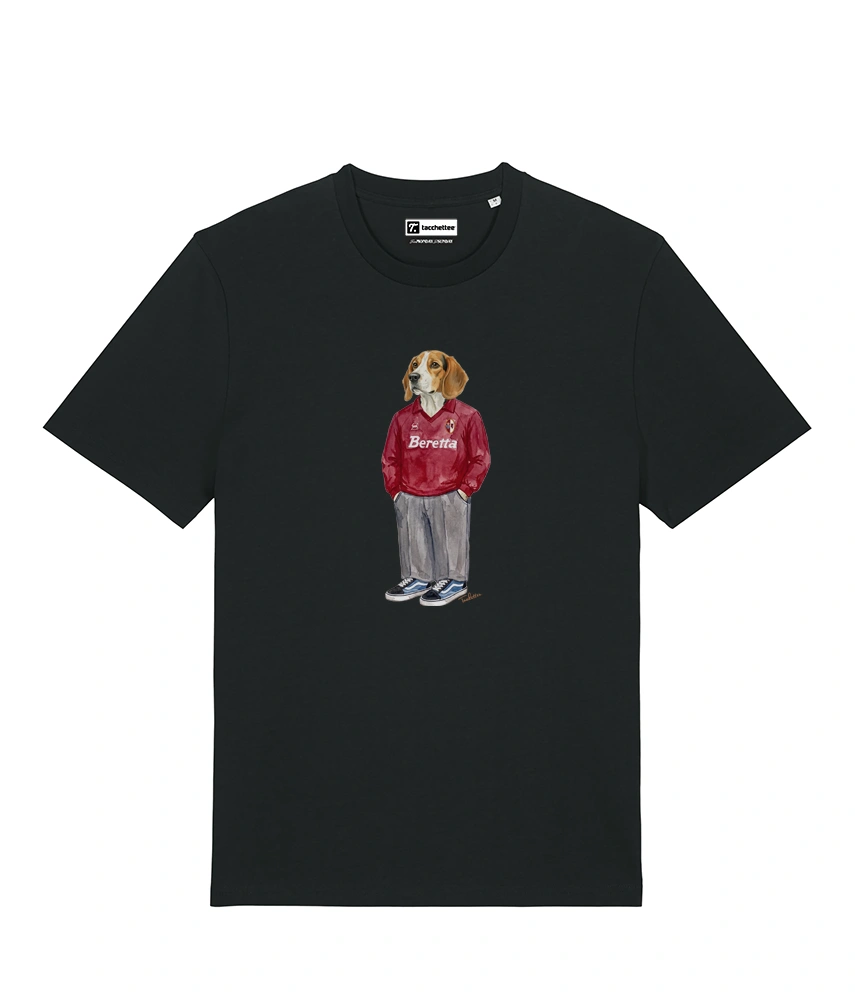 IL BEAGLE CALCIATORE T-shirt - Nero - Granata