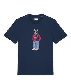 IL BULLDOG FRANCESE CALCIATORE T-shirt - Blu Navy - Casteddu