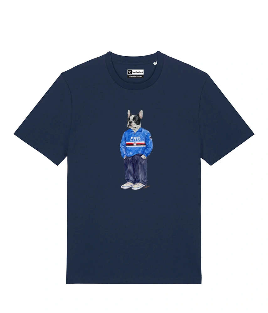 IL BULLDOG FRANCESE CALCIATORE T-shirt - Blu Navy - Doriano