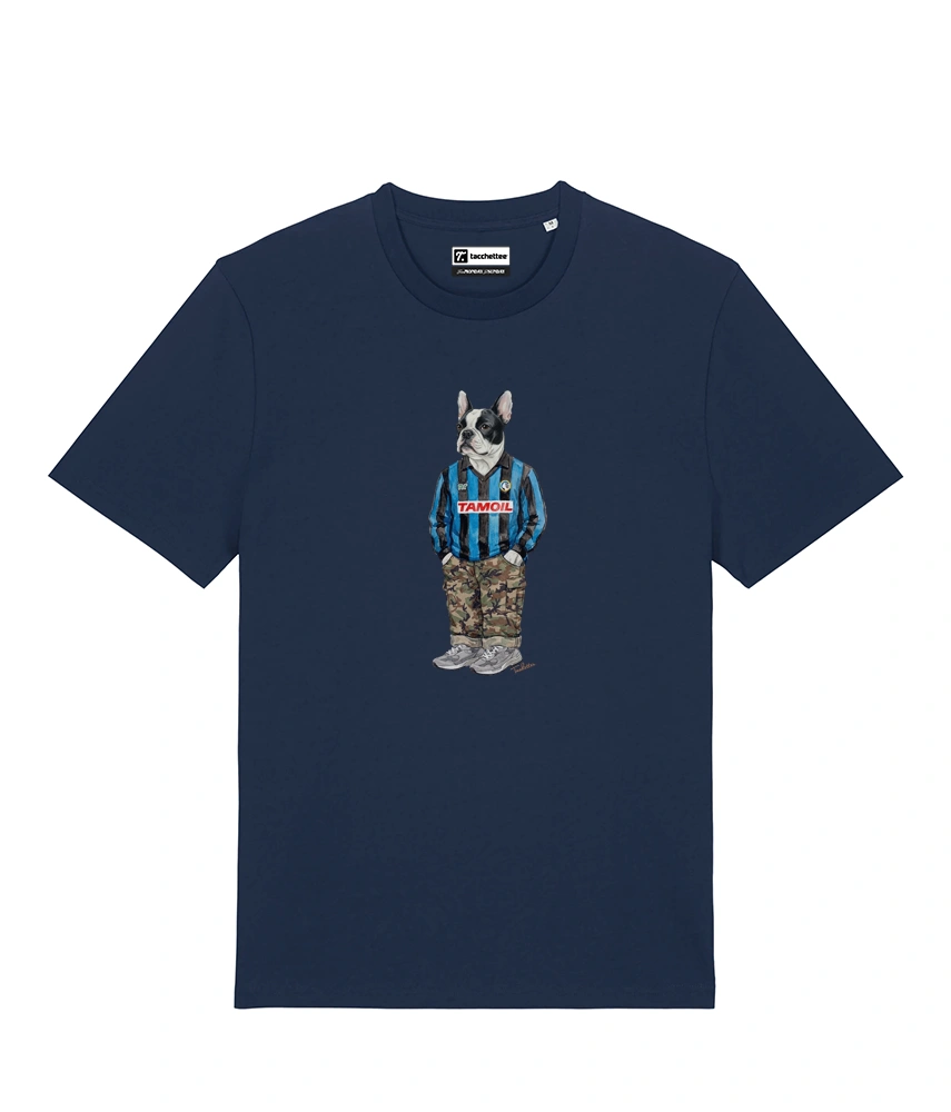 IL BULLDOG FRANCESE CALCIATORE T-shirt - Blu Navy - Orobico