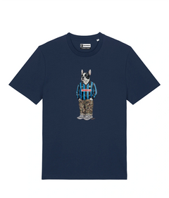 IL BULLDOG FRANCESE CALCIATORE T-shirt - Blu Navy - Orobico