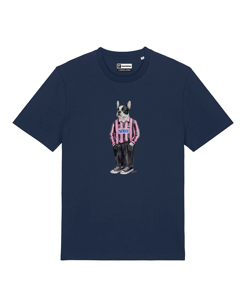 IL BULLDOG FRANCESE CALCIATORE T-shirt - Blu Navy - Rosanero