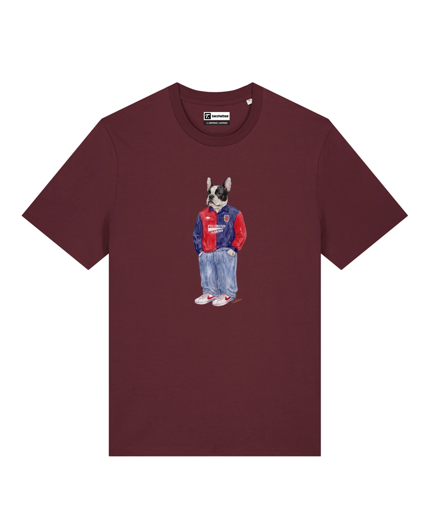 IL BULLDOG FRANCESE CALCIATORE T-shirt - Borgogna - Casteddu