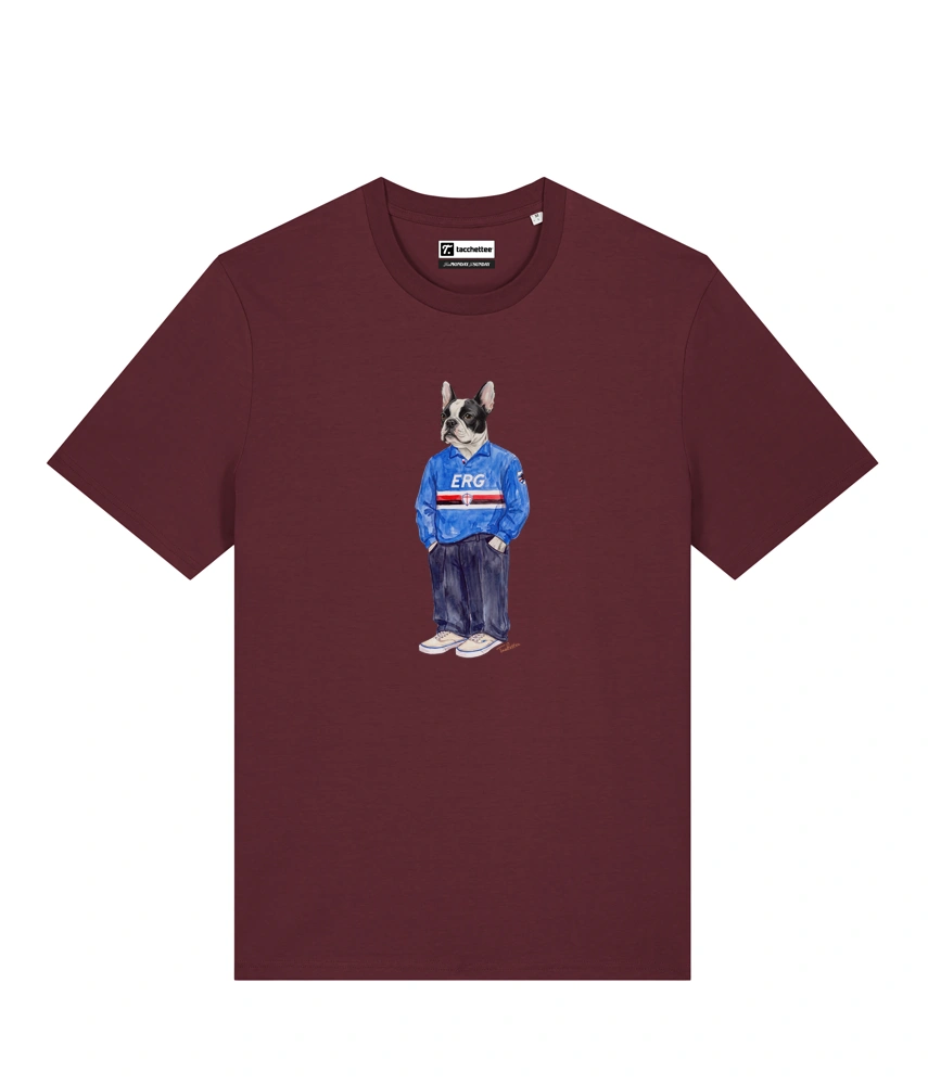 IL BULLDOG FRANCESE CALCIATORE T-shirt - Borgogna - Doriano