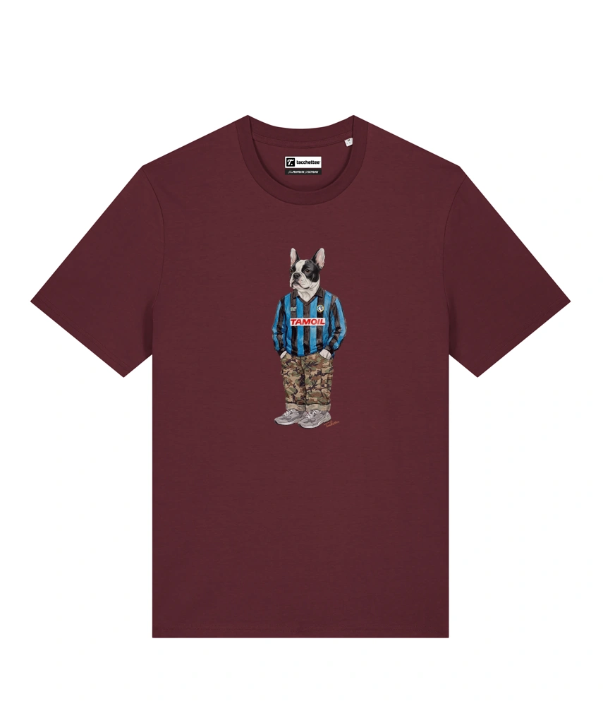 IL BULLDOG FRANCESE CALCIATORE T-shirt - Borgogna - Orobico