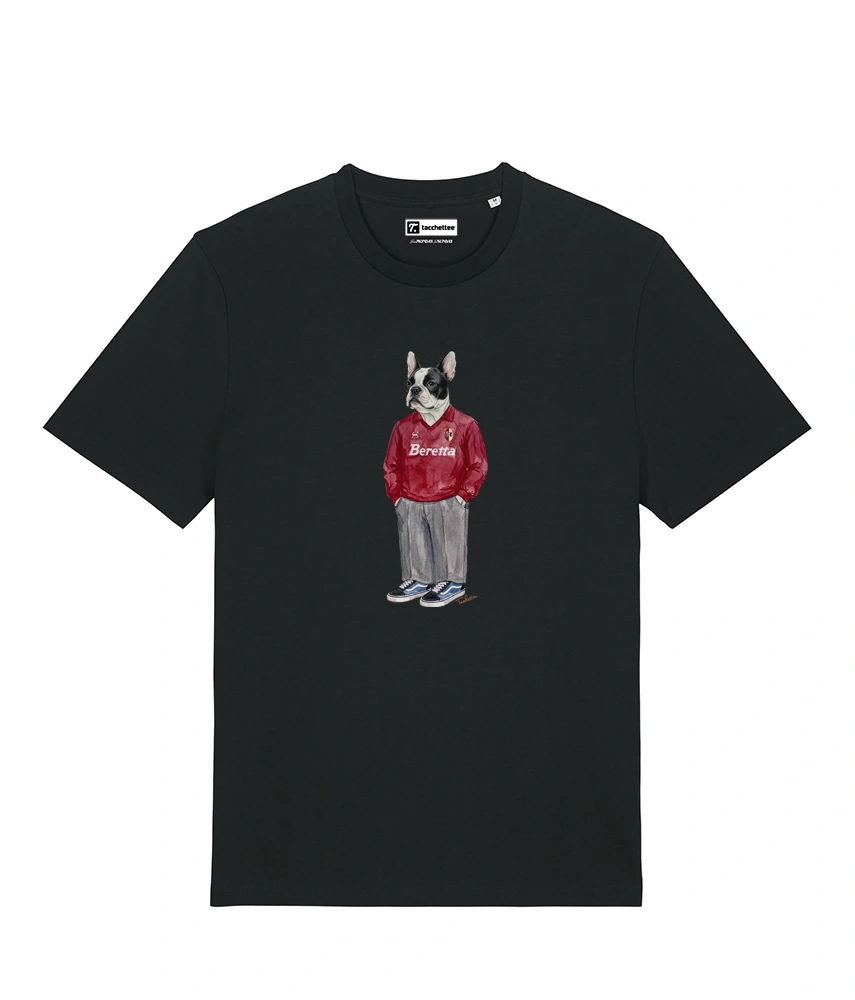 IL BULLDOG FRANCESE CALCIATORE T-shirt - Nero - Granata
