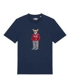 IL CHIHUAHUA CALCIATORE T-shirt - Blu Navy - Granata