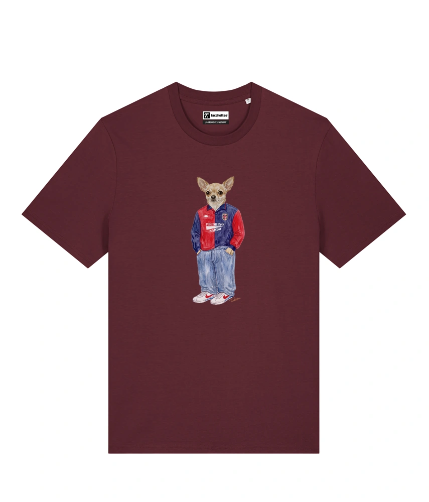 IL CHIHUAHUA CALCIATORE T-shirt - Borgogna - Casteddu