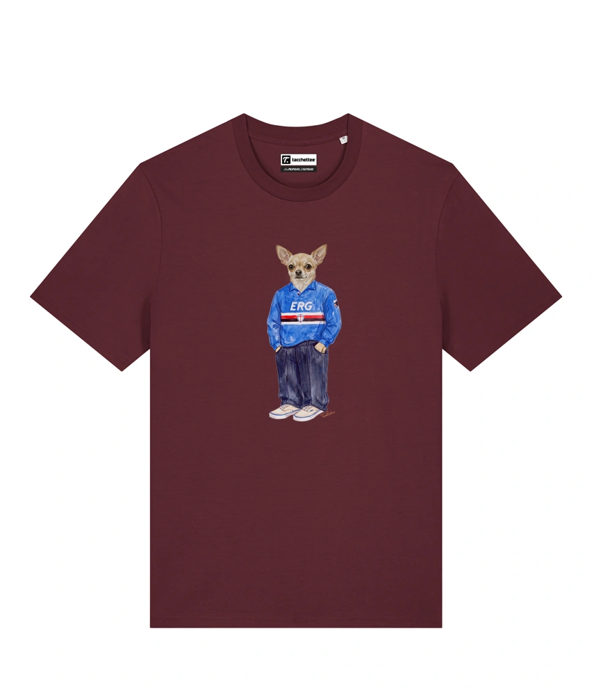 IL CHIHUAHUA CALCIATORE T-shirt - Borgogna - Doriano
