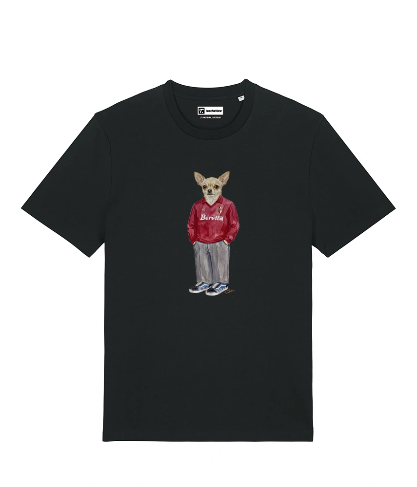 IL CHIHUAHUA CALCIATORE T-shirt - Nero - Granata