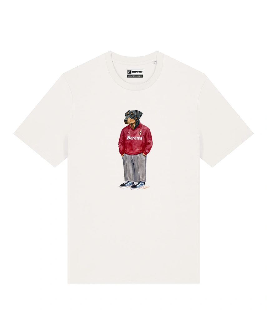 IL DOBERMANN CALCIATORE T-shirt - Off White - Granata
