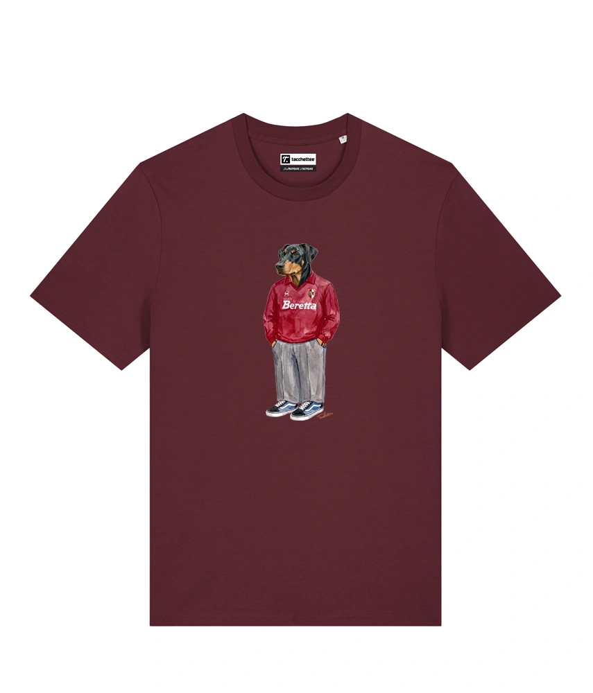 IL DOBERMANN CALCIATORE T-shirt - Borgogna - Granata