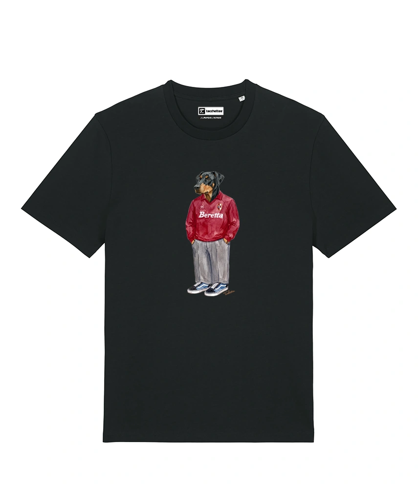 IL DOBERMANN CALCIATORE T-shirt - Nero - Granata