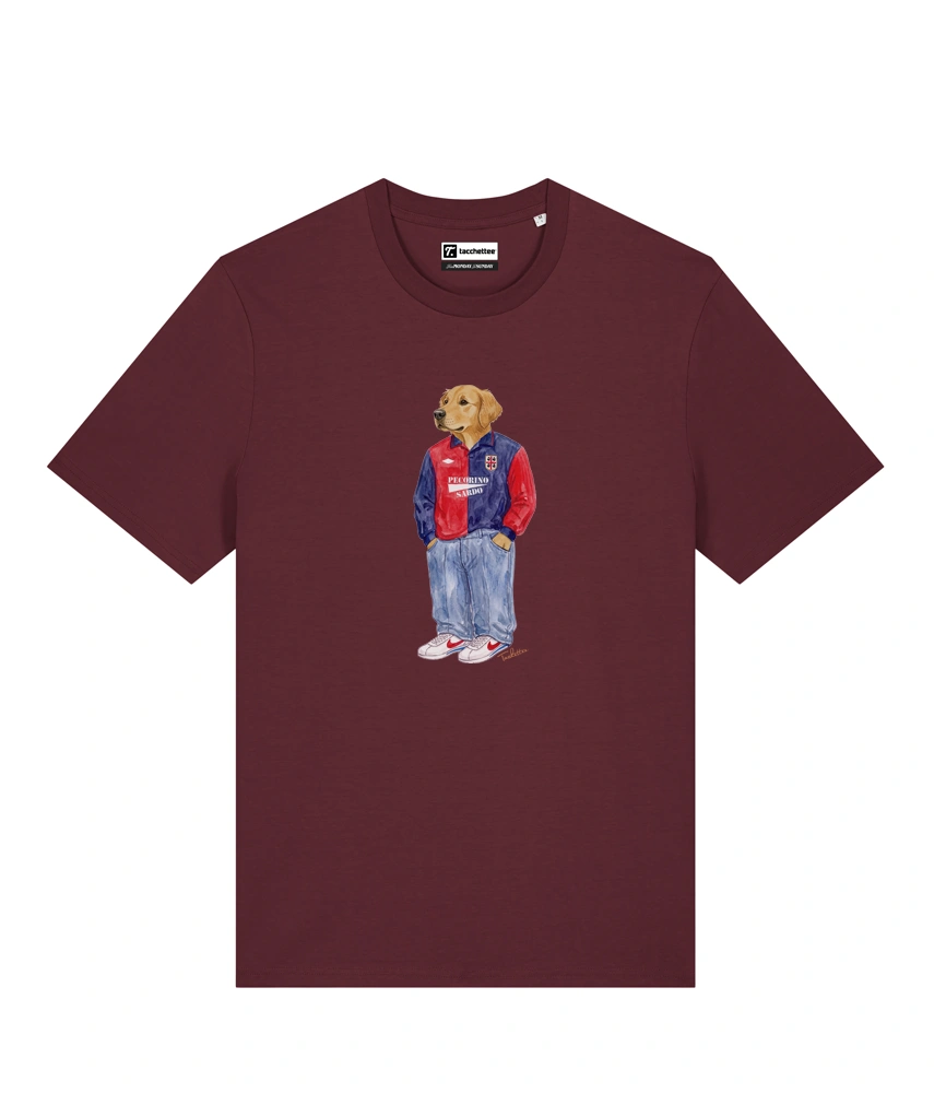IL GOLDEN RETRIEVER CALCIATORE T-shirt - Borgogna - Casteddu