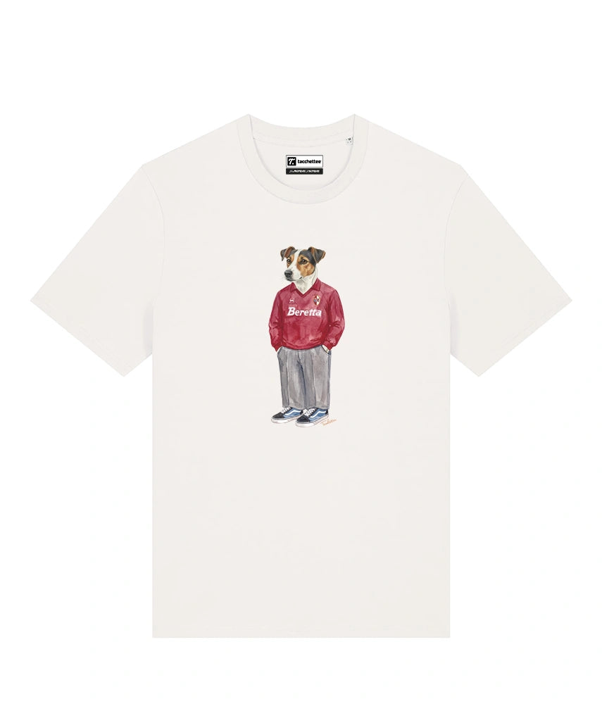 IL JACK RUSSELL CALCIATORE T-shirt - Off White - Granata