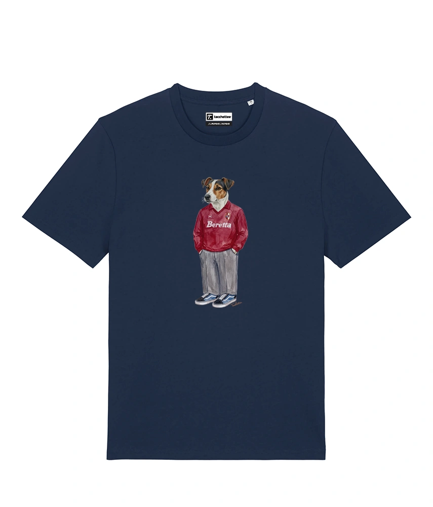 IL JACK RUSSELL CALCIATORE T-shirt - Blu Navy - Granata