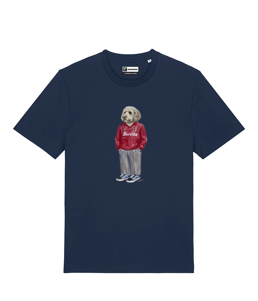 IL LAGOTTO CALCIATORE T-shirt - Blu Navy - Granata