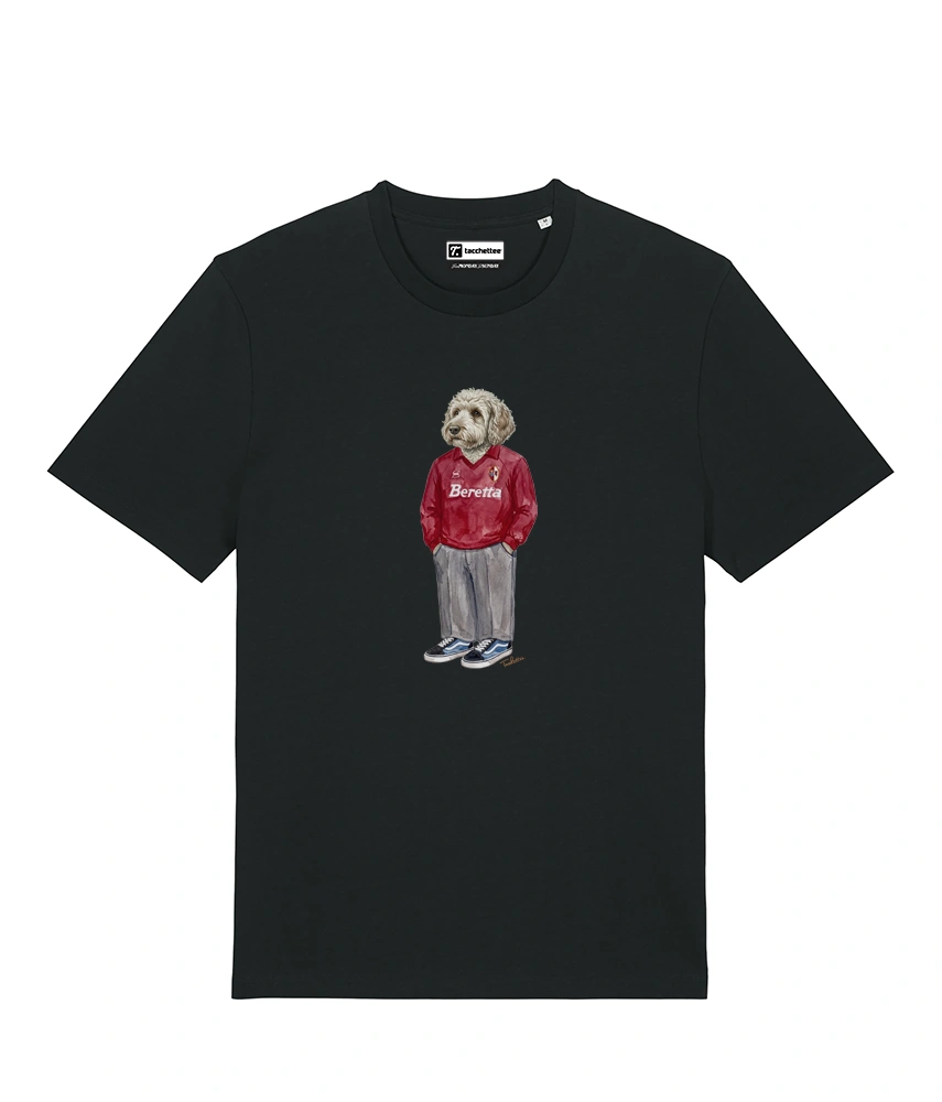 IL LAGOTTO CALCIATORE T-shirt - Nero - Granata