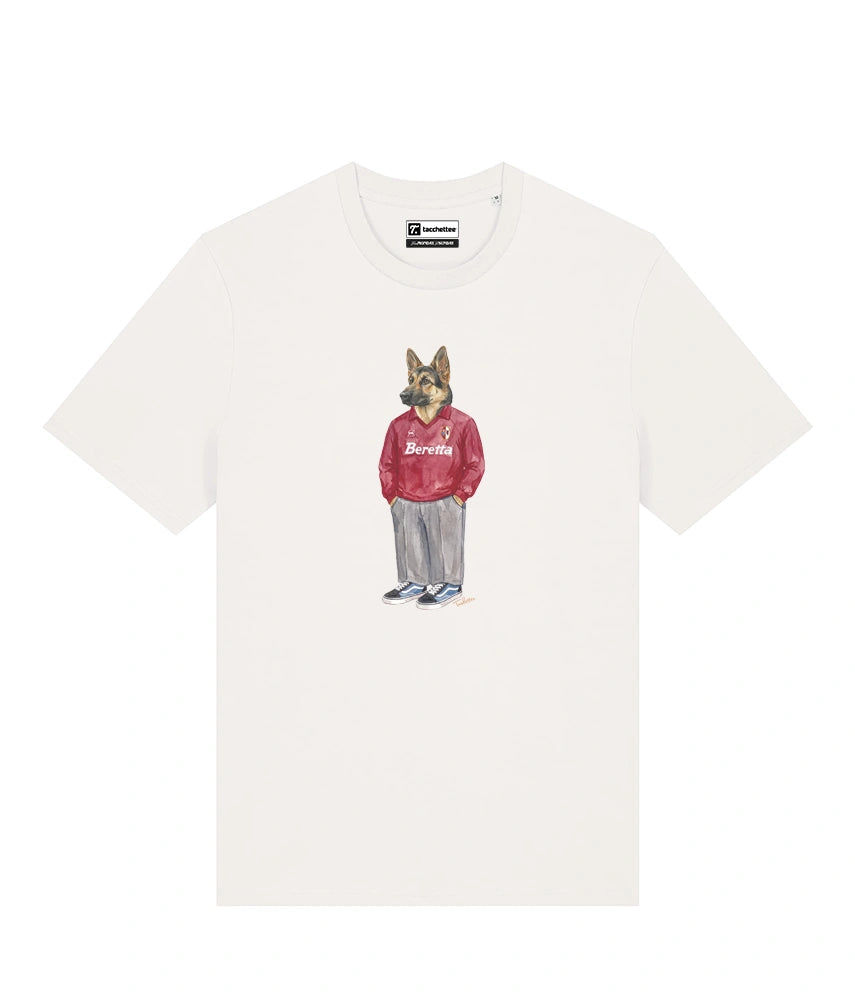 IL PASTORE CALCIATORE TEDESCO T-shirt - Off White - Granata