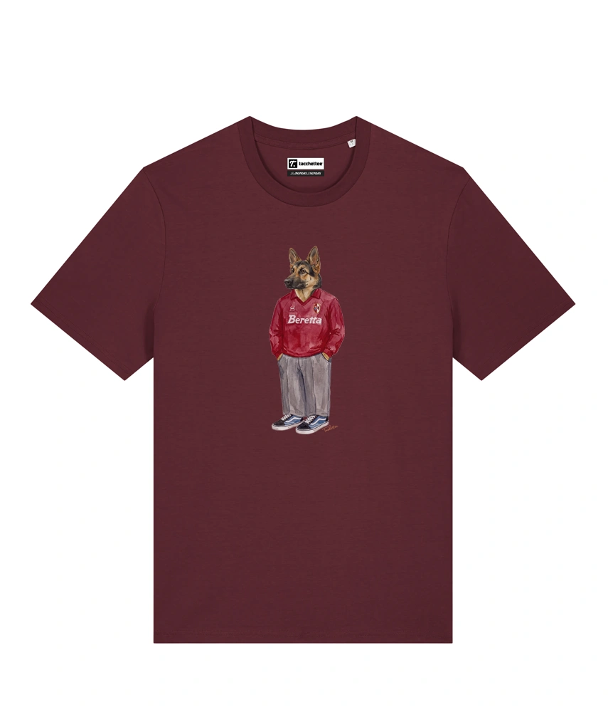 IL PASTORE CALCIATORE TEDESCO T-shirt - Borgogna - Granata