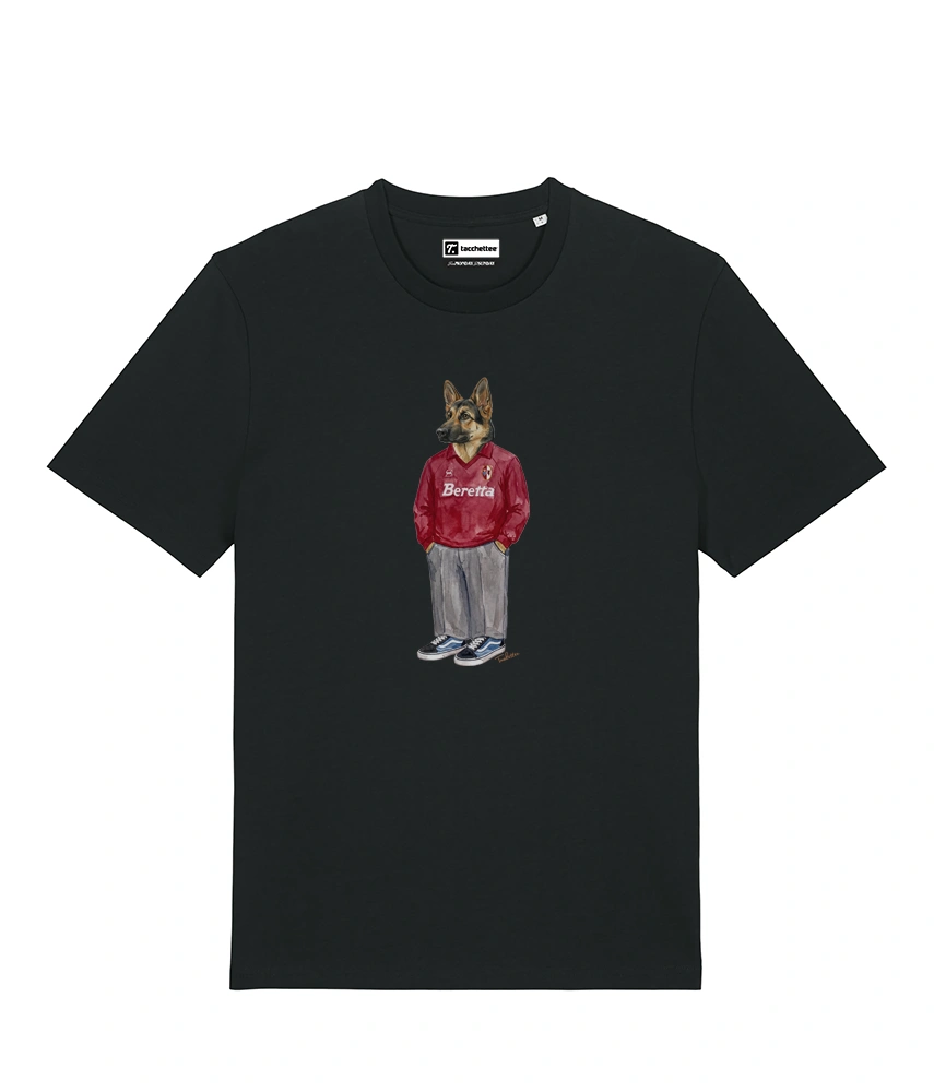 IL PASTORE CALCIATORE TEDESCO T-shirt - Nero - Granata